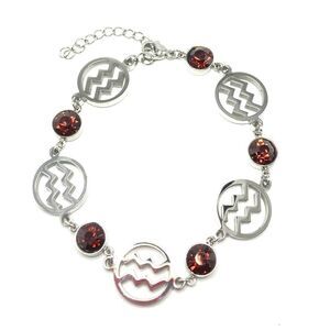 Stainless Steel Aquarius Tennis Bracelet